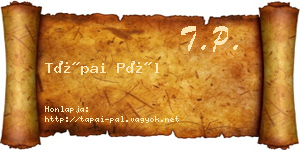 Tápai Pál névjegykártya